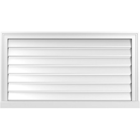 Ekena Millwork Vertical Surface Mount PVC Gable Vent: Functional, w/ 2"W x 2"P Brickmould Sill Frame, 40"W x 22"H GVPVE40X2203SF